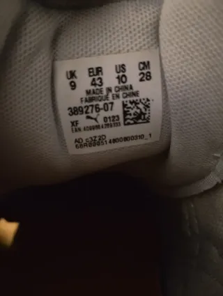 Zapatillas Puma Beige/Blanco Talla 43