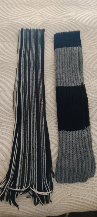 Bufandas hombre azul y gris