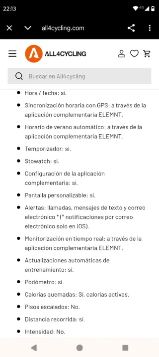 Reloj Wahoo Elemnt Rival Blanco