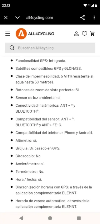 Reloj Wahoo Elemnt Rival Blanco