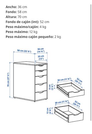 Cajonera escritorio blanca