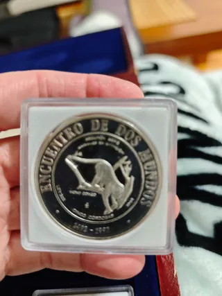 Moneda de Plata Encuentro de Dos Mundos