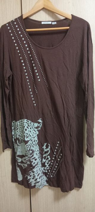 Vestido APART manga larga estampado leopardo