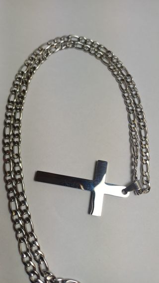 Collar Cruz Minimalista Brillante 5.5cm + Cadena