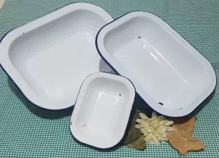 Set 3 Azafates Vintage de Porcelana Esmaltada