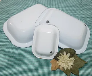 Set 3 Azafates Vintage de Porcelana Esmaltada