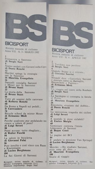 Bici Sport '82 - 12 numeri rivista di ciclismo di