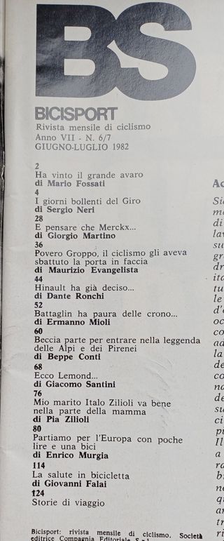 Bici Sport '82 - 12 numeri rivista di ciclismo di