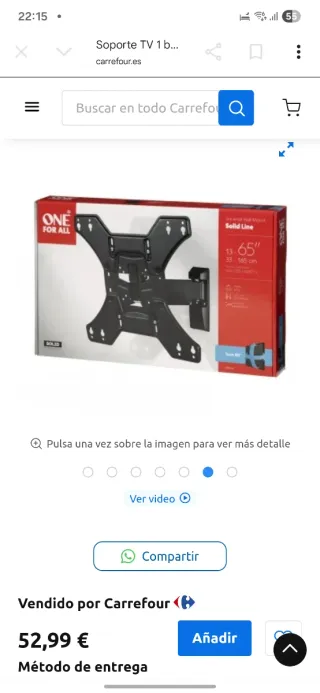 Soporte TV One For All hasta 65