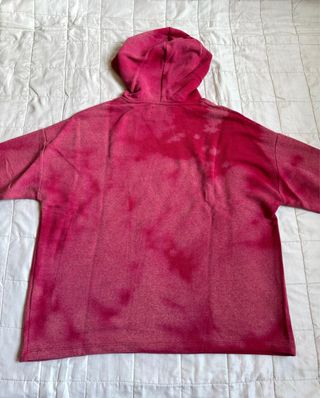 Felpa con cappuccio tie-dye rosa e rosso