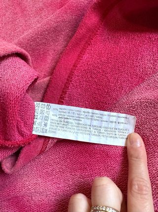 Felpa con cappuccio tie-dye rosa e rosso