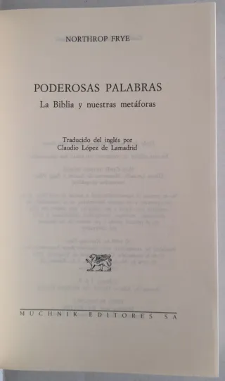 Poderosas palabras:la Biblia y nuestras metáforas