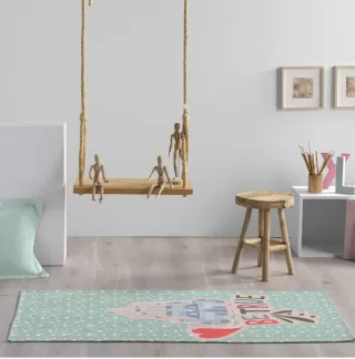 Alfombra infantil castillo y corazón