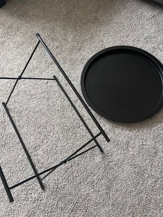 Mesa auxiliar redonda metal negra