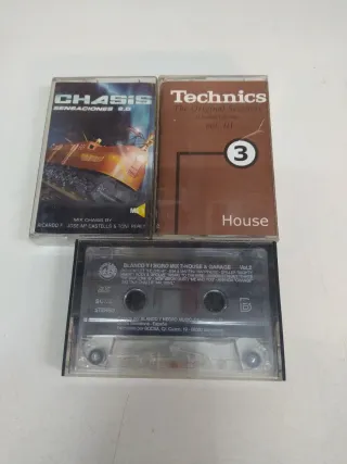 Lote 3 Cassettes House Techno Chasis Technics.