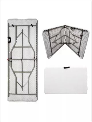 Mesa plegable rectangular blanca
