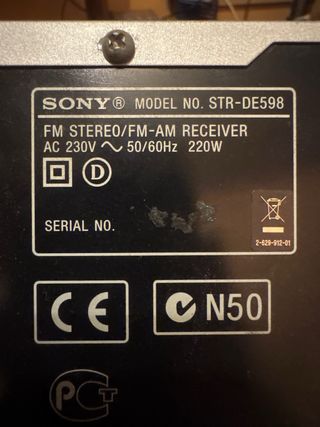 Amplificador Sony STR-DE598 Plata