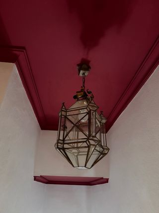 Lámpara colgante de cristal y metal grande