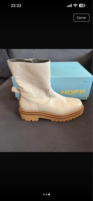 Botines de piel beige