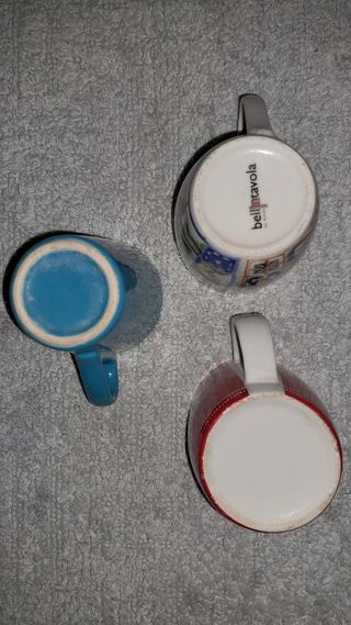 Set 3 Tazze Miste Ceramica Porcellana