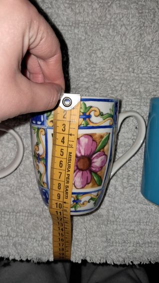 Set 3 Tazze Miste Ceramica Porcellana