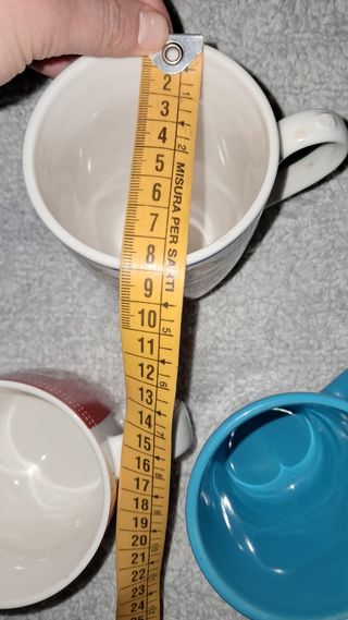 Set 3 Tazze Miste Ceramica Porcellana