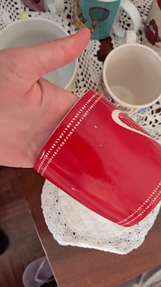 Set 3 Tazze Miste Ceramica Porcellana