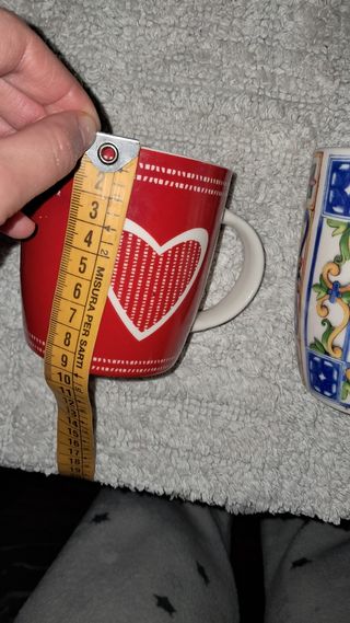 Set 3 Tazze Miste Ceramica Porcellana