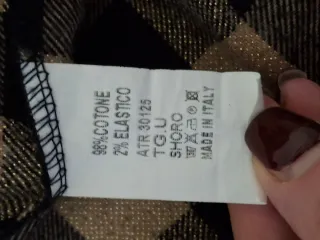 Camicia donna quadri beige e nero