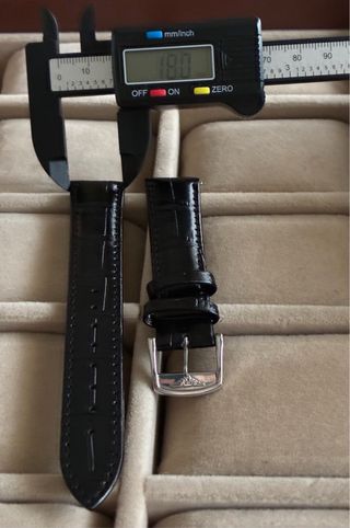 Correa de piel para reloj Longines negra 18mm