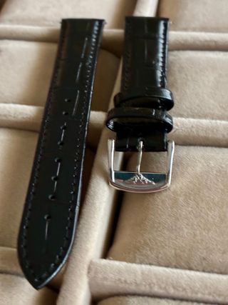 Correa de piel para reloj Longines negra 18mm