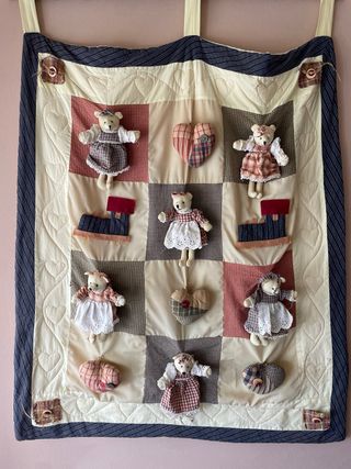 Tapiz patchwork infantil ositos y corazones