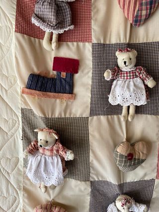 Tapiz patchwork infantil ositos y corazones