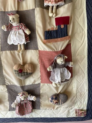 Tapiz patchwork infantil ositos y corazones