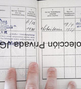 Arbeitsbuch alemán original WWII con sellos