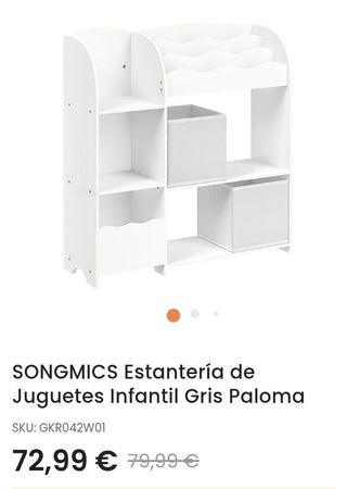 Estantería Infantil Juguetes Gris Paloma 3 en 1 SONGMICS GKR042W01