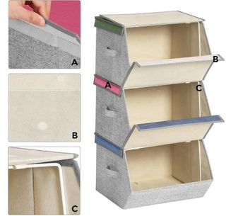 SONGMICS Caja Almacenaje Tela Infantil