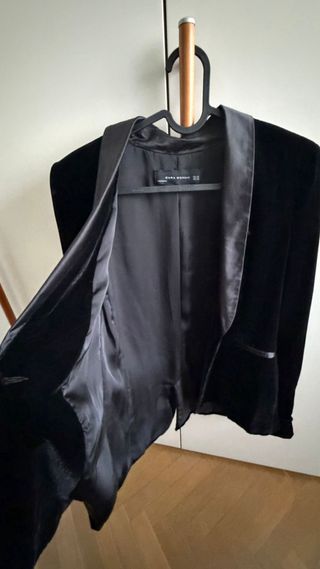 Blazer Terciopelo Negro Zara Talla XS