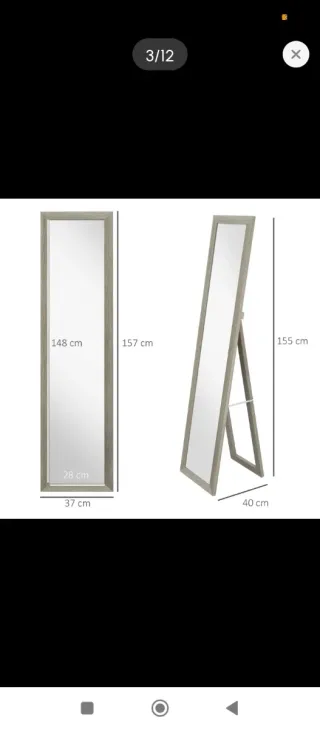 Specchio a figura intera in legno