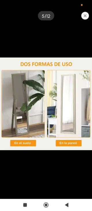 Specchio a figura intera in legno