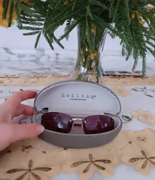 Occhiali da sole Rolling vintage lenti rosse