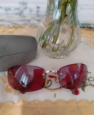 Occhiali da sole Rolling vintage lenti rosse