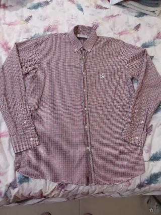 Camisa El Ganso Hombre Cuadros Rojo y Blanco