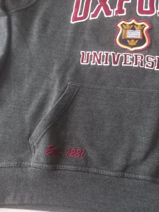 Felpa Oxford University Grigia Rossa