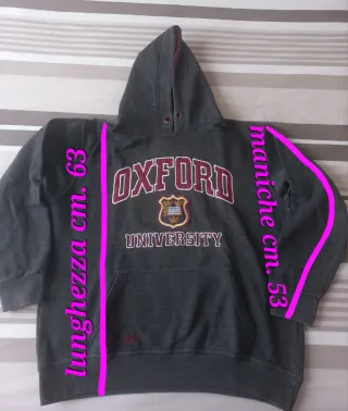 Felpa Oxford University Grigia Rossa