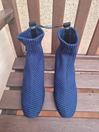 Botines Zara Talla 37 tacón calcetín
