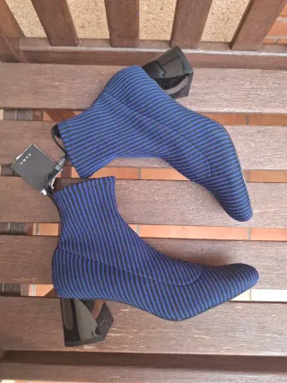 Botines Zara Talla 37 tacón calcetín