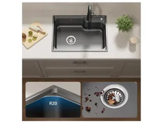 Fregadero acero inoxidable negro