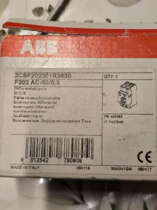 Diferencial ABB 63A 30mA F202 AC