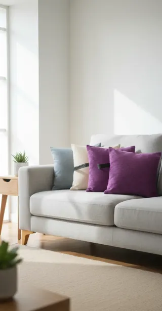 3 Cojines Morados 2 € cada uno